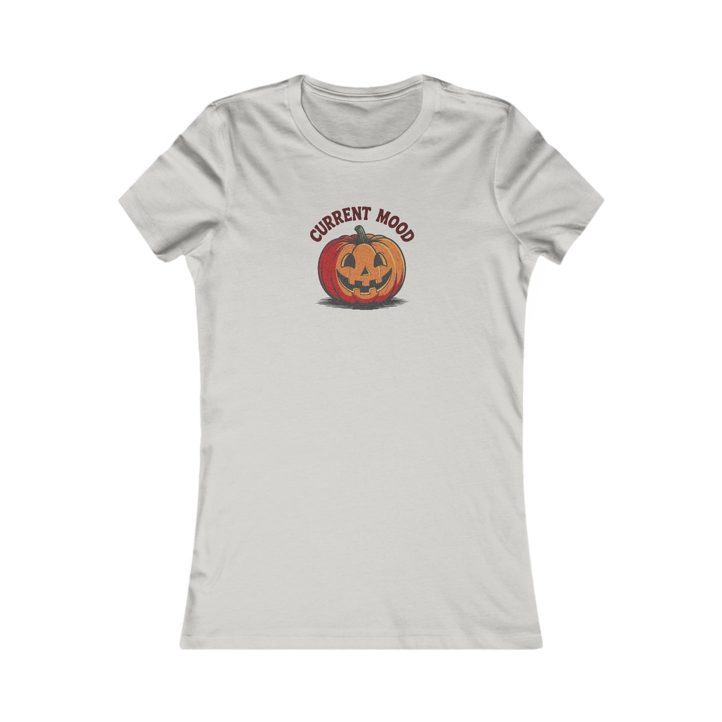 Current Mood (Classic Pumpkin) — Retro Halloween Women's Tee (Light)