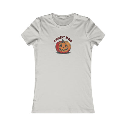 Current Mood (Classic Pumpkin) — Retro Halloween Women's Tee (Light)