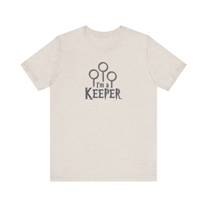 I’m a Keeper — Harry Potter Quidditch Retro Tee (Light)
