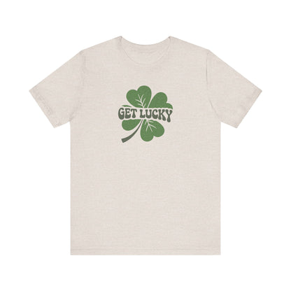 I’m Up All Night to Get Lucky — St. Patrick's Retro Tee (Light)