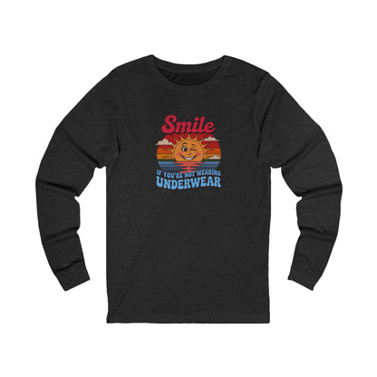 Smile If You’re Not Wearing Underwear — Retro Long Sleeve (Dark)