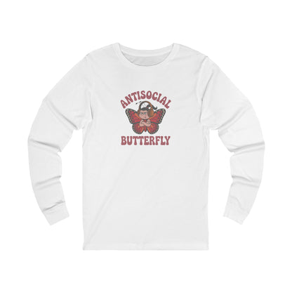 Antisocial Butterfly (Female) — Retro Workout Long Sleeve (Light)