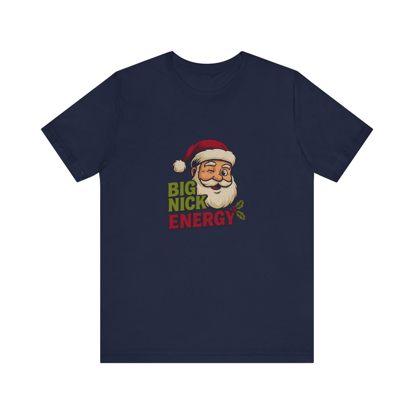 Big Nick Energy — Retro Santa Christmas Tee (Dark)