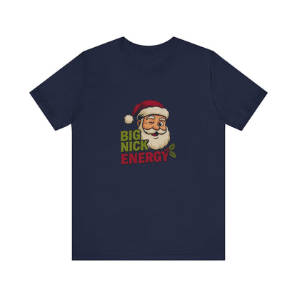 Big Nick Energy — Retro Santa Christmas Tee (Dark)