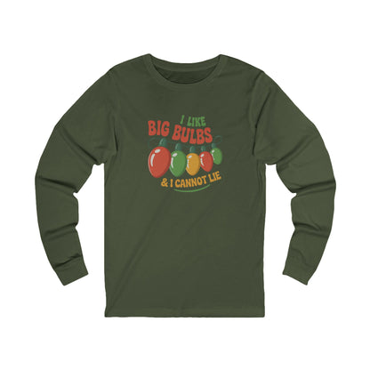 I Like Big Bulbs and I Cannot Lie — Christmas Lights Retro Long Sleeve (Dark)