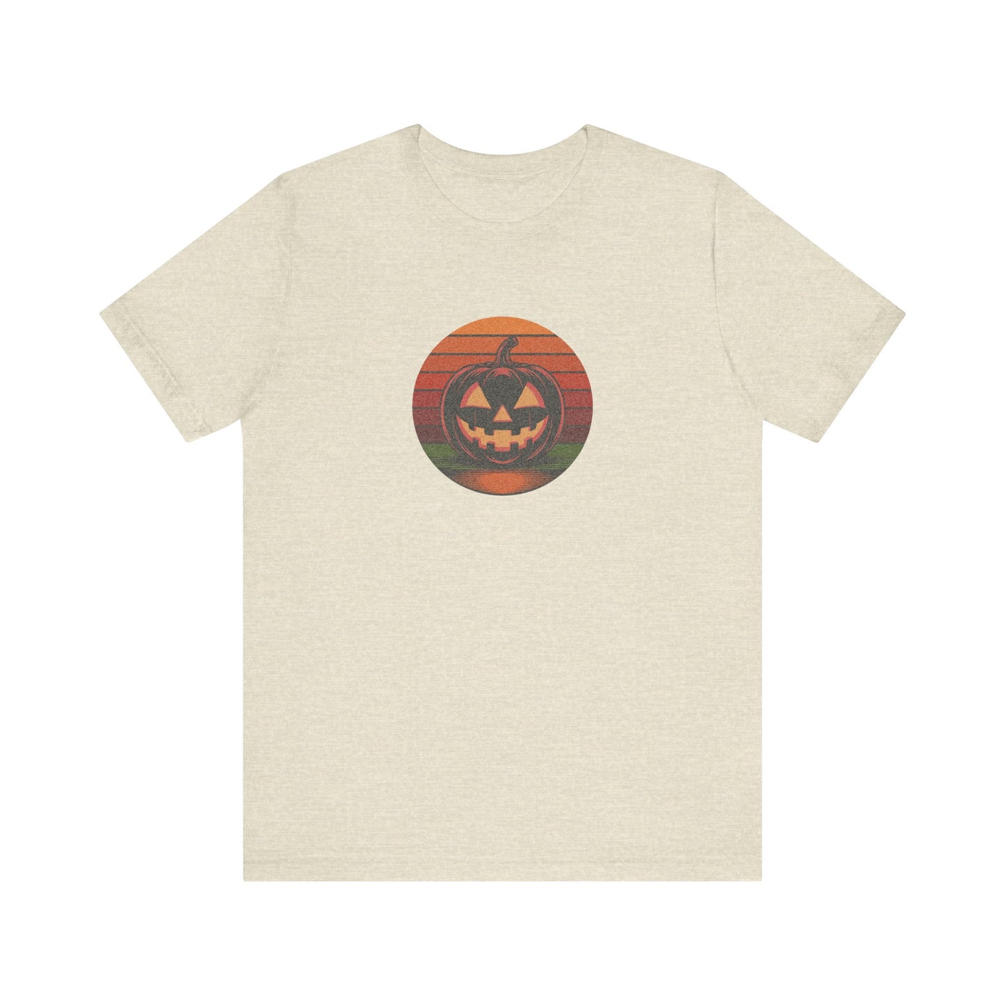 Retro Jack: Bold Grin — Halloween Sunset Tee (Light)