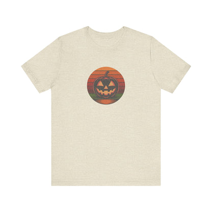 Retro Jack: Bold Grin — Halloween Sunset Tee (Light)