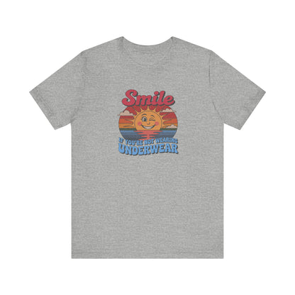 Smile If You’re Not Wearing Underwear — Retro Tee (Light)