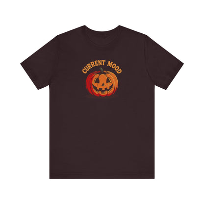 Current Mood (Classic Pumpkin) — Retro Halloween Tee (Dark)