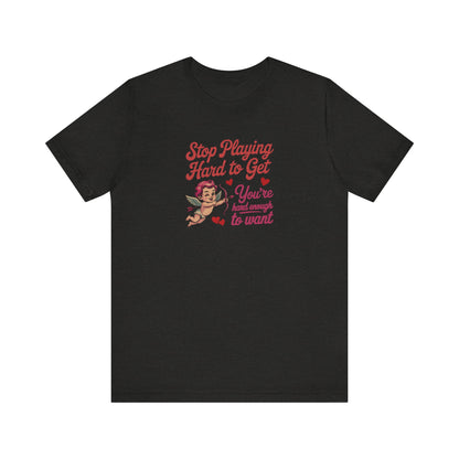 Stop Playing Hard to Get — Retro Cupid Tee (Dark)