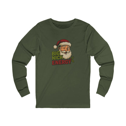 Big Nick Energy — Retro Santa Christmas Long Sleeve (Dark)