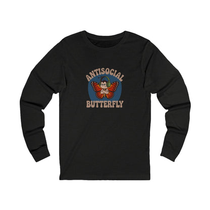 Antisocial Butterfly (Male) — Retro Workout Long Sleeve (Dark)