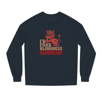 Fake Blindness? The Devil Made Me Do It! — Retro Sweatshirt (Dark)