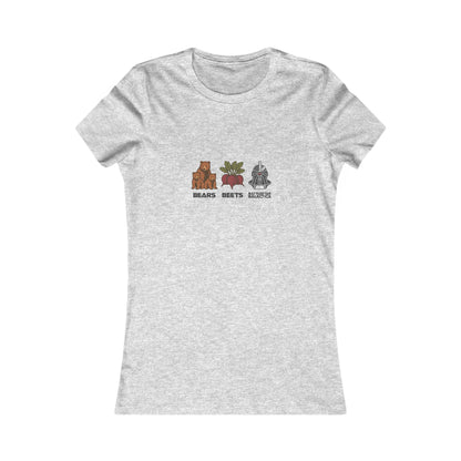 Bears, Beets, Battlestar (Captions) — Retro Women's Tee (Light)