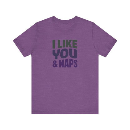 I Like You & Naps (Cool Gradient) — Retro Loungewear Tee (Light)