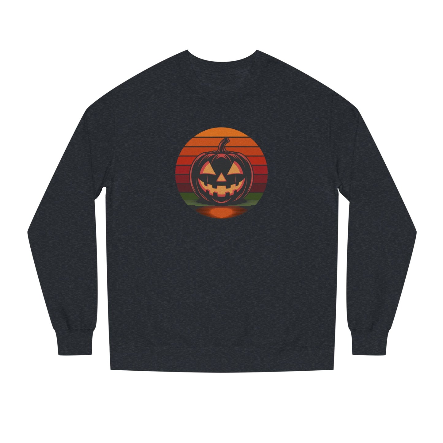 Retro Jack: Bold Grin — Halloween Sunset Sweatshirt (Dark)