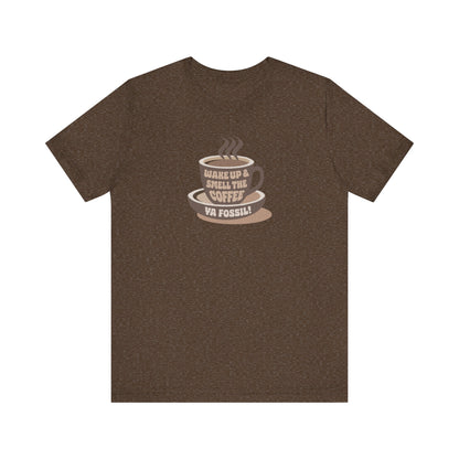 Wake Up and Smell the Coffee, Ya Fossil! — Retro Tee (Dark)