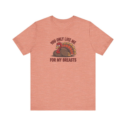 You Only Like Me for My Breasts — Thanksgiving Retro Tee (Light)