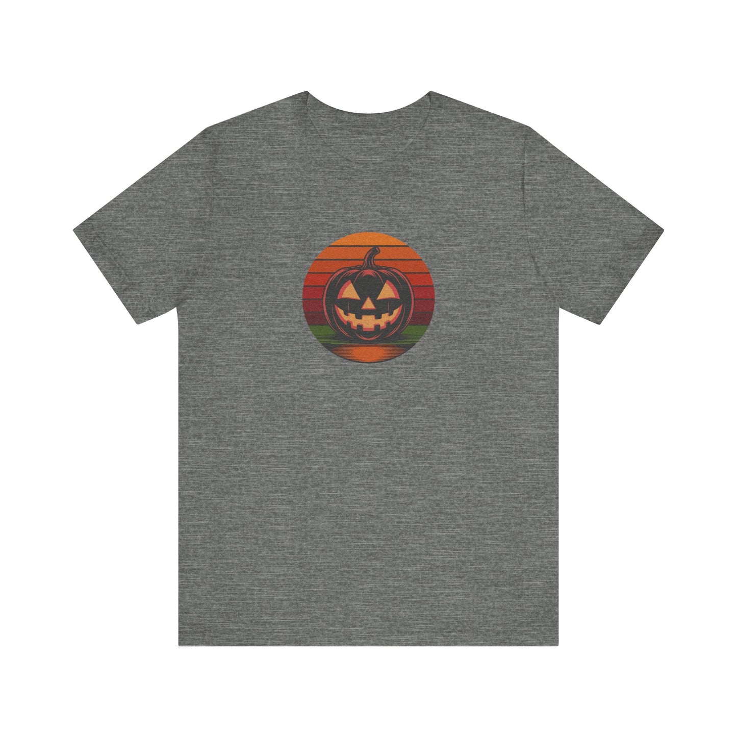Retro Jack: Bold Grin — Halloween Sunset Tee (Light)