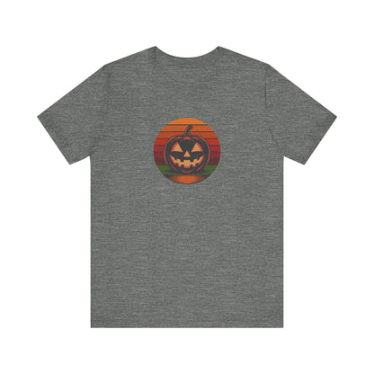 Retro Jack: Bold Grin — Halloween Sunset Tee (Light)