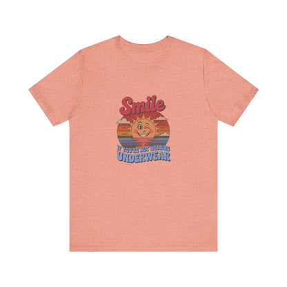 Smile If You’re Not Wearing Underwear — Retro Tee (Light)
