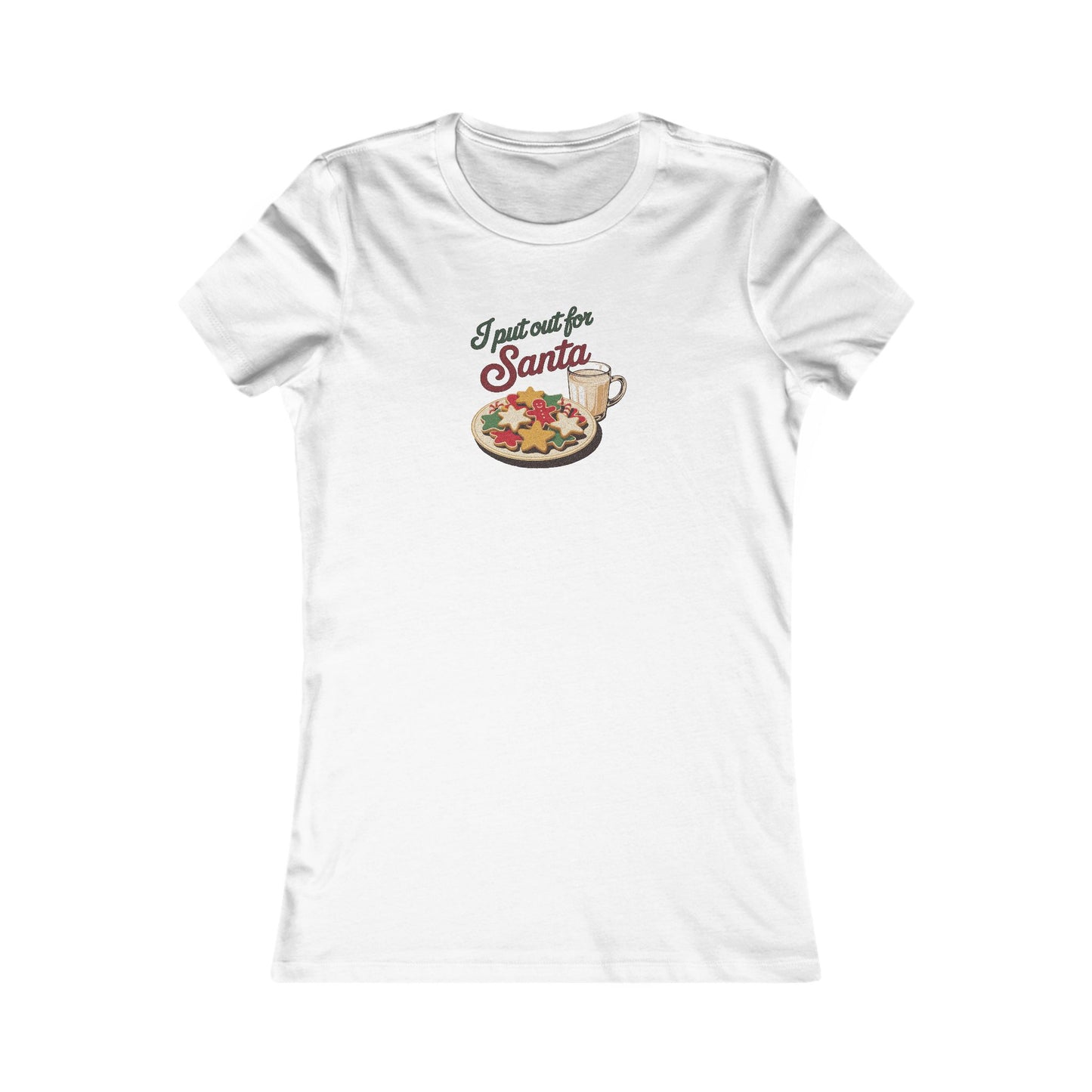 I Put Out for Santa — Retro Christmas Cookies Women's Tee (Light)
