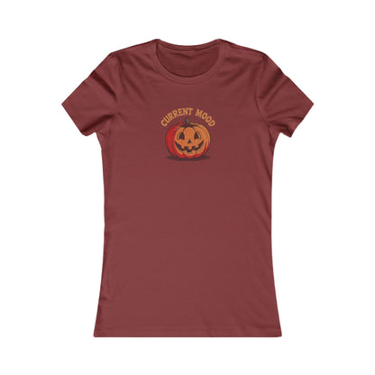 Current Mood (Classic Pumpkin) — Retro Halloween Women's Tee (Dark)