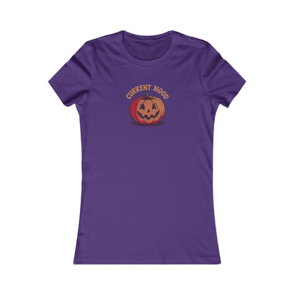 Current Mood (Classic Pumpkin) — Retro Halloween Women's Tee (Dark)