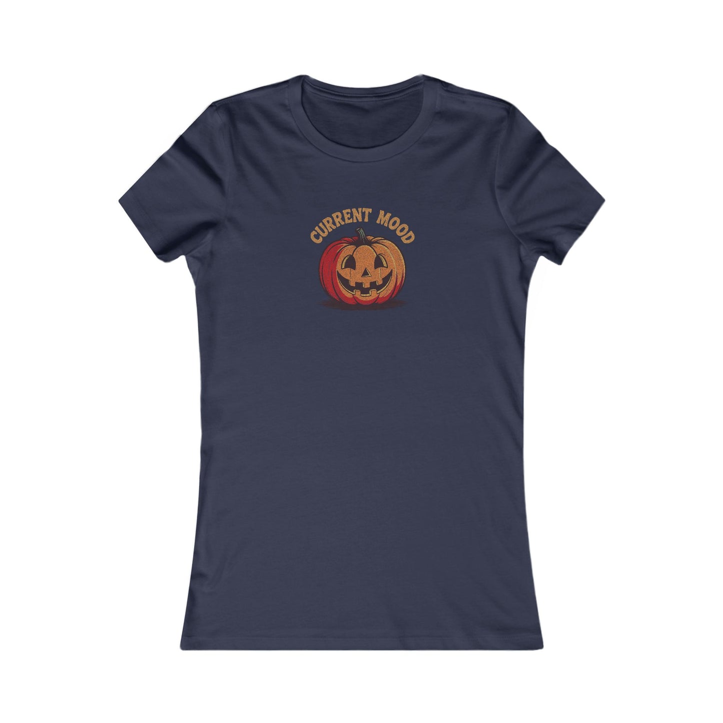 Current Mood (Classic Pumpkin) — Retro Halloween Women's Tee (Dark)
