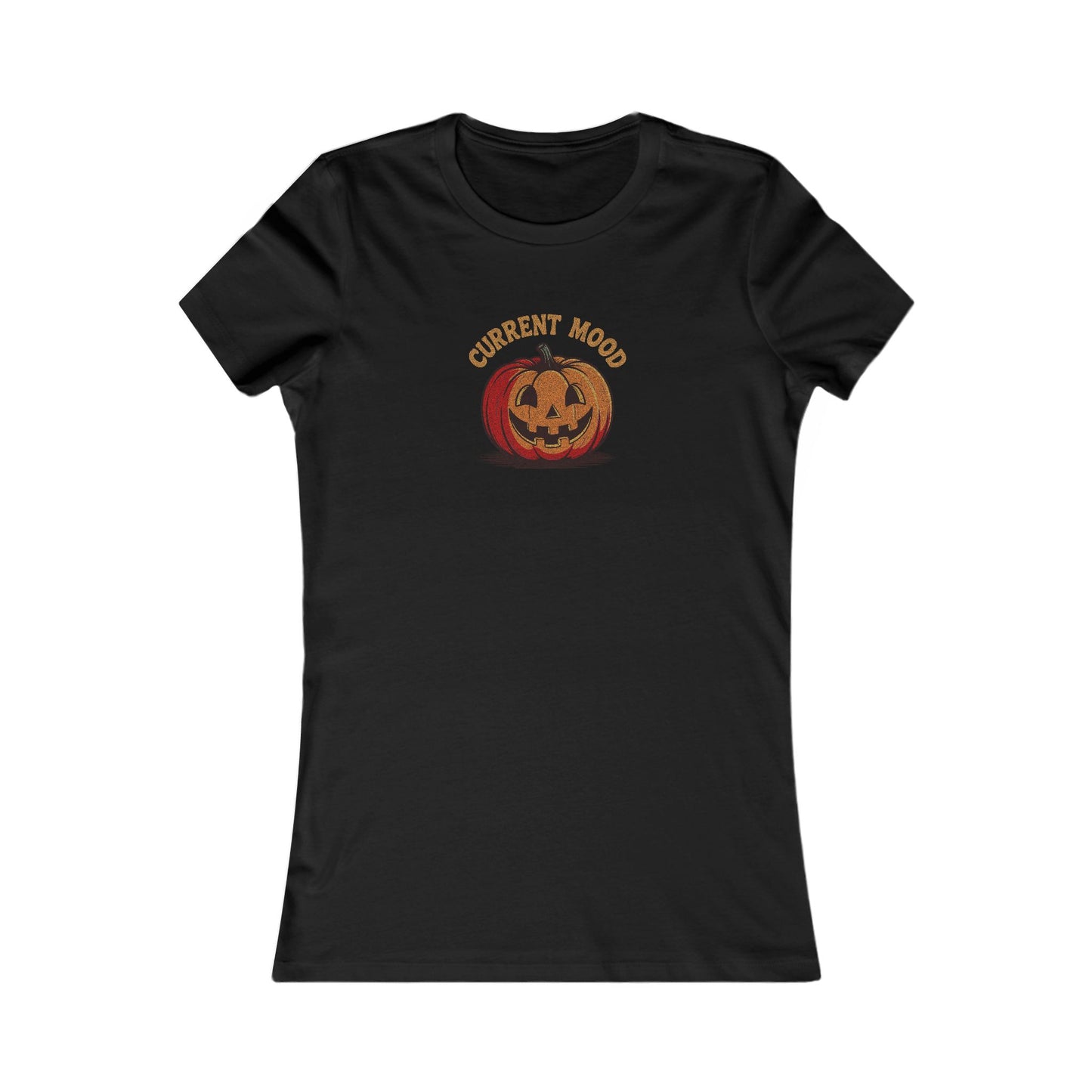Current Mood (Classic Pumpkin) — Retro Halloween Women's Tee (Dark)