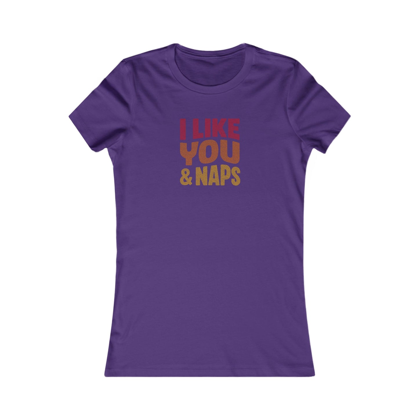 I Like You & Naps (Warm Gradient) — Retro Loungewear Women's Tee (Dark)