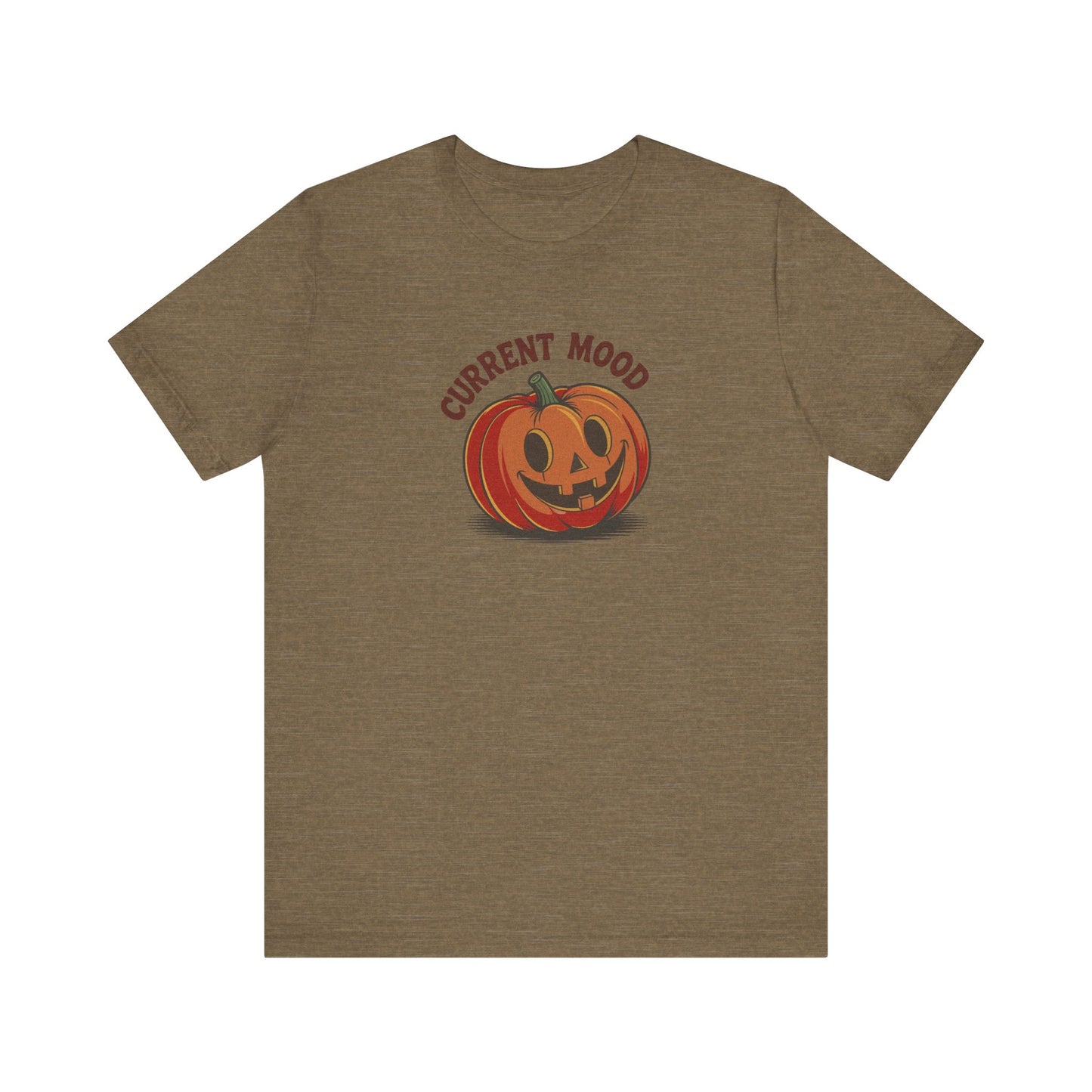 Current Mood (Cute Pumpkin) — Retro Halloween Tee (Light)