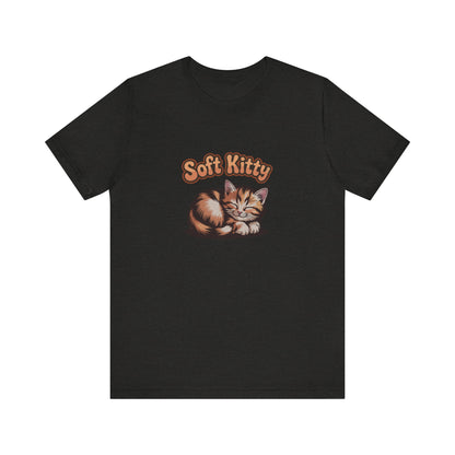 Soft Kitty Sick-Day Lullaby — Big Bang Theory Retro Tee (Dark)