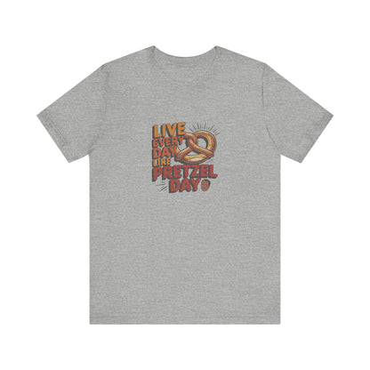 Live Every Day Like Pretzel Day — Stanley Hudson Retro Tee (Light)