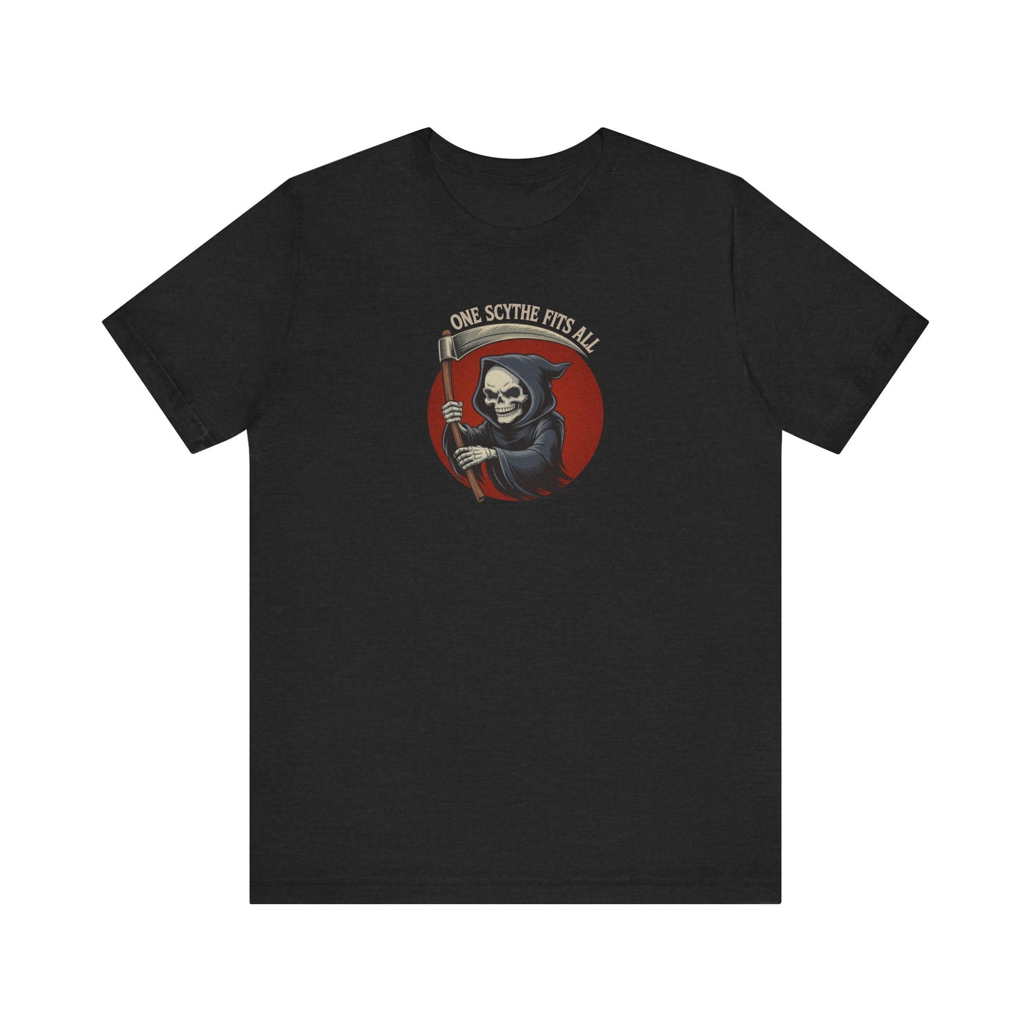 One Scythe Fits All — Grim Reaper Retro Tee (Dark)
