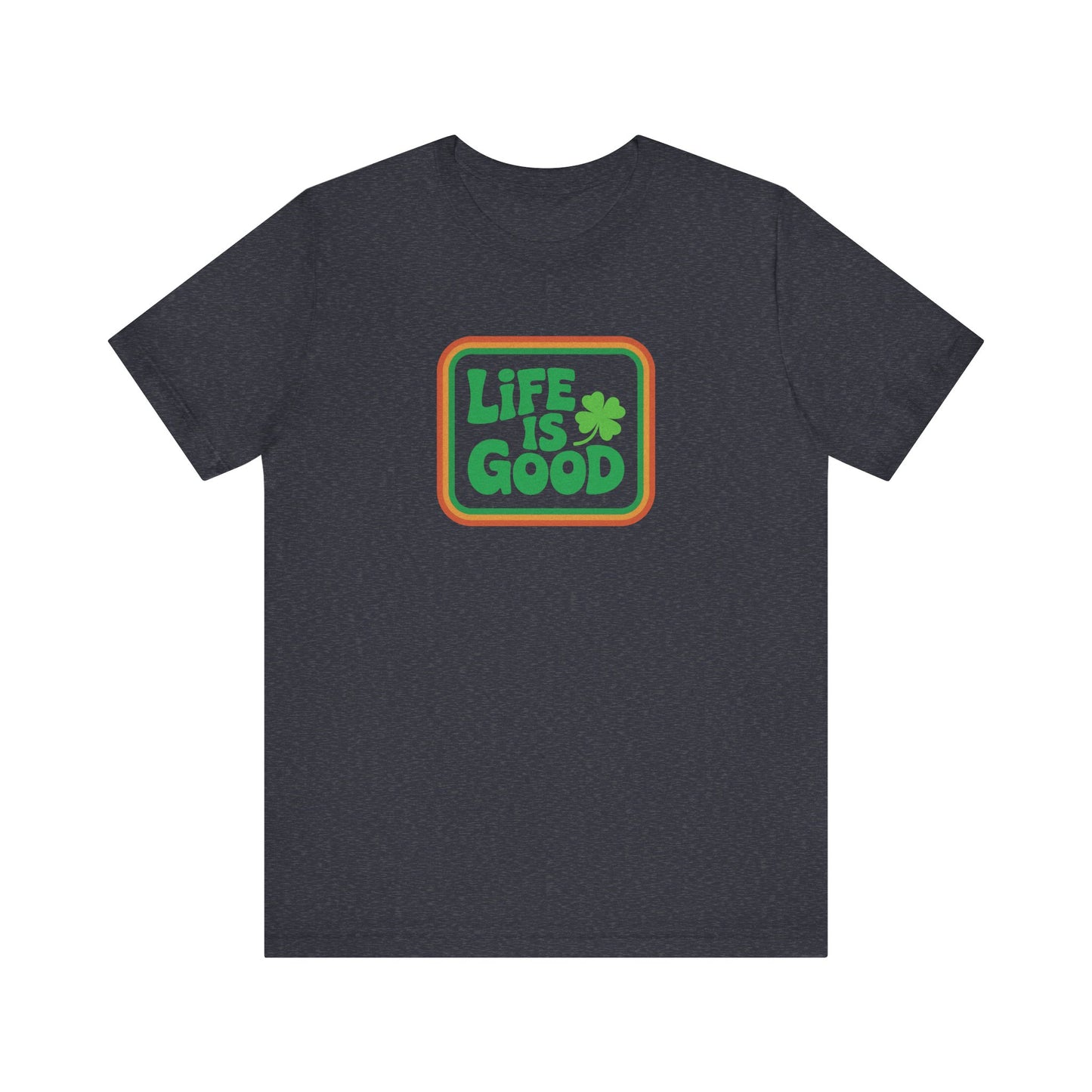Life Is Good, Shamrock Style — St. Patrick’s Retro Tee (Dark)