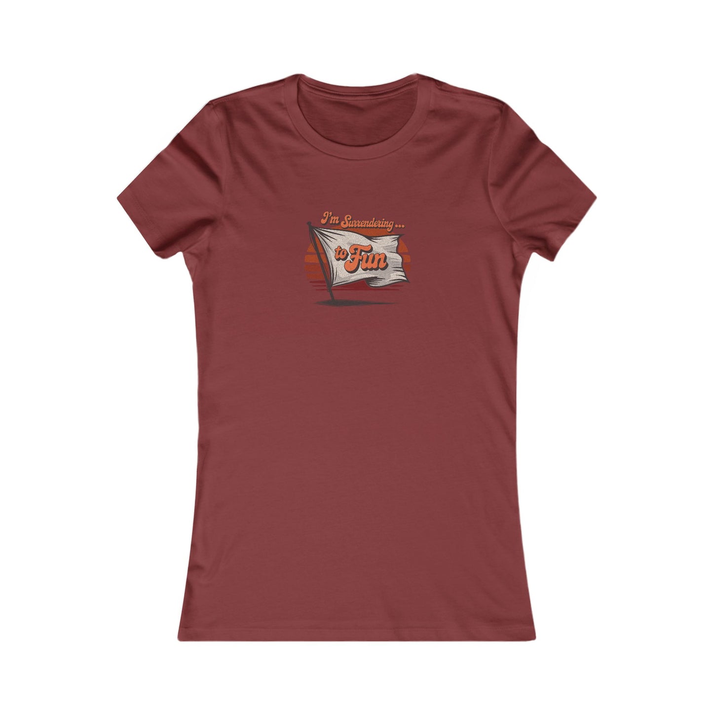 I'm Surrendering to Fun — Fun with Flags Retro Women's Tee (Dark)