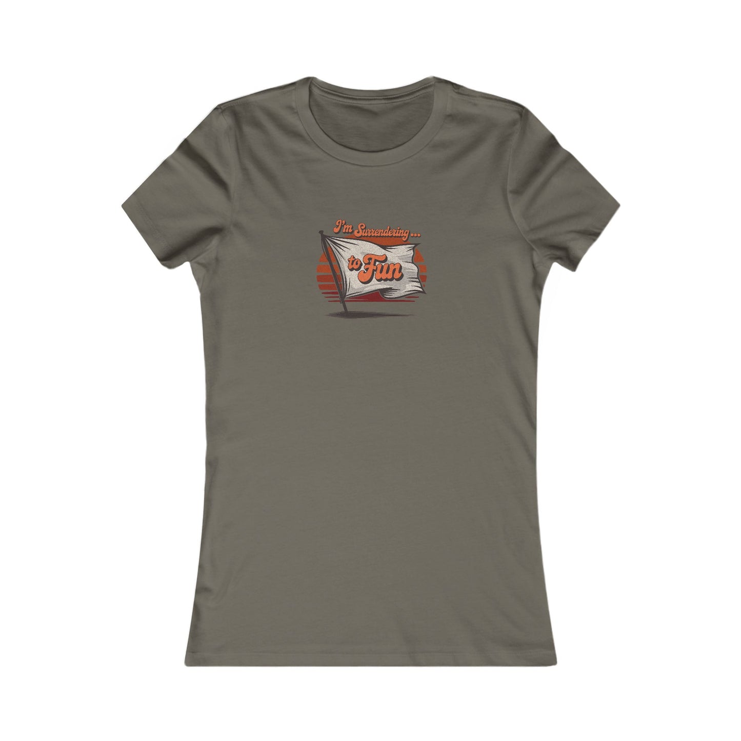 I'm Surrendering to Fun — Fun with Flags Retro Women's Tee (Dark)