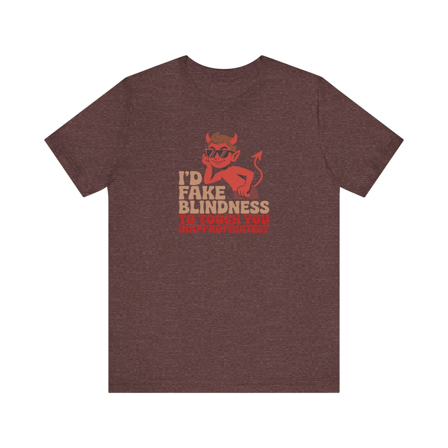 Fake Blindness? The Devil Made Me Do It! — Retro Tee (Dark)