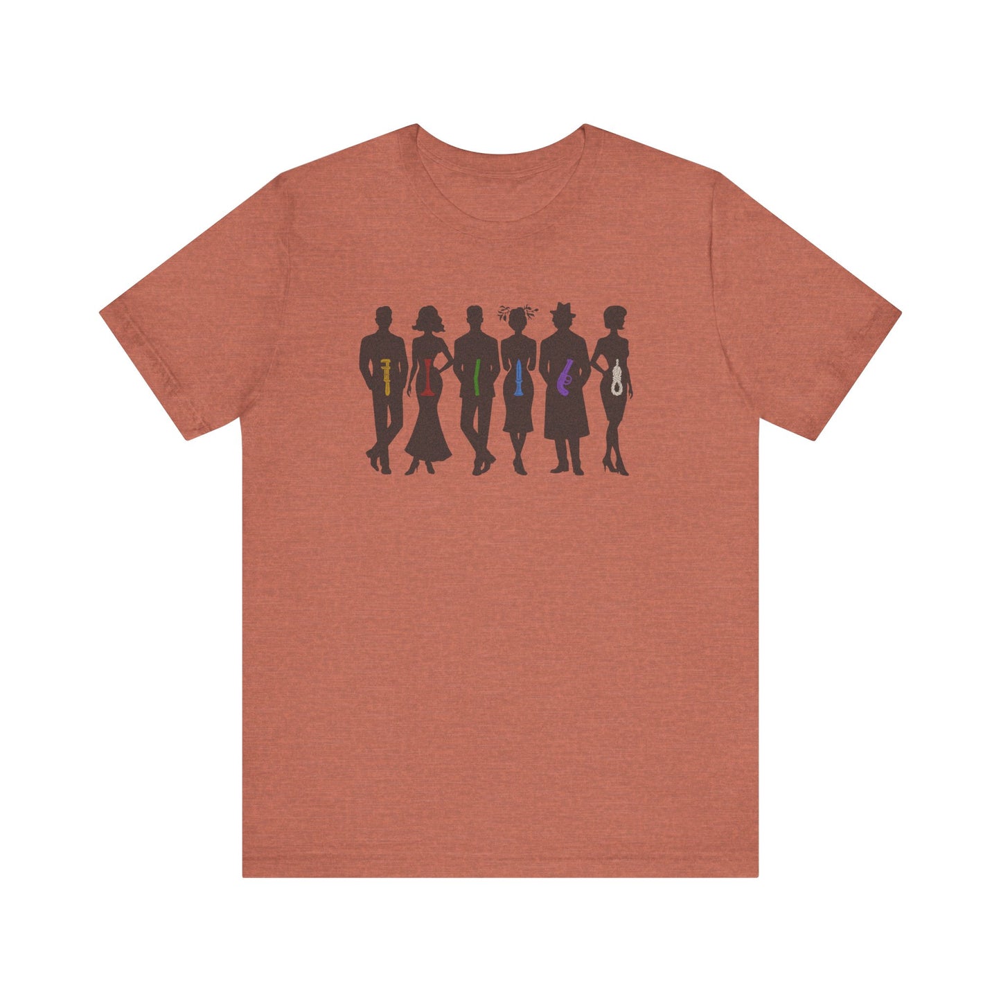 The Usual Suspects, Properly Armed — Clue Retro Tee (Light)