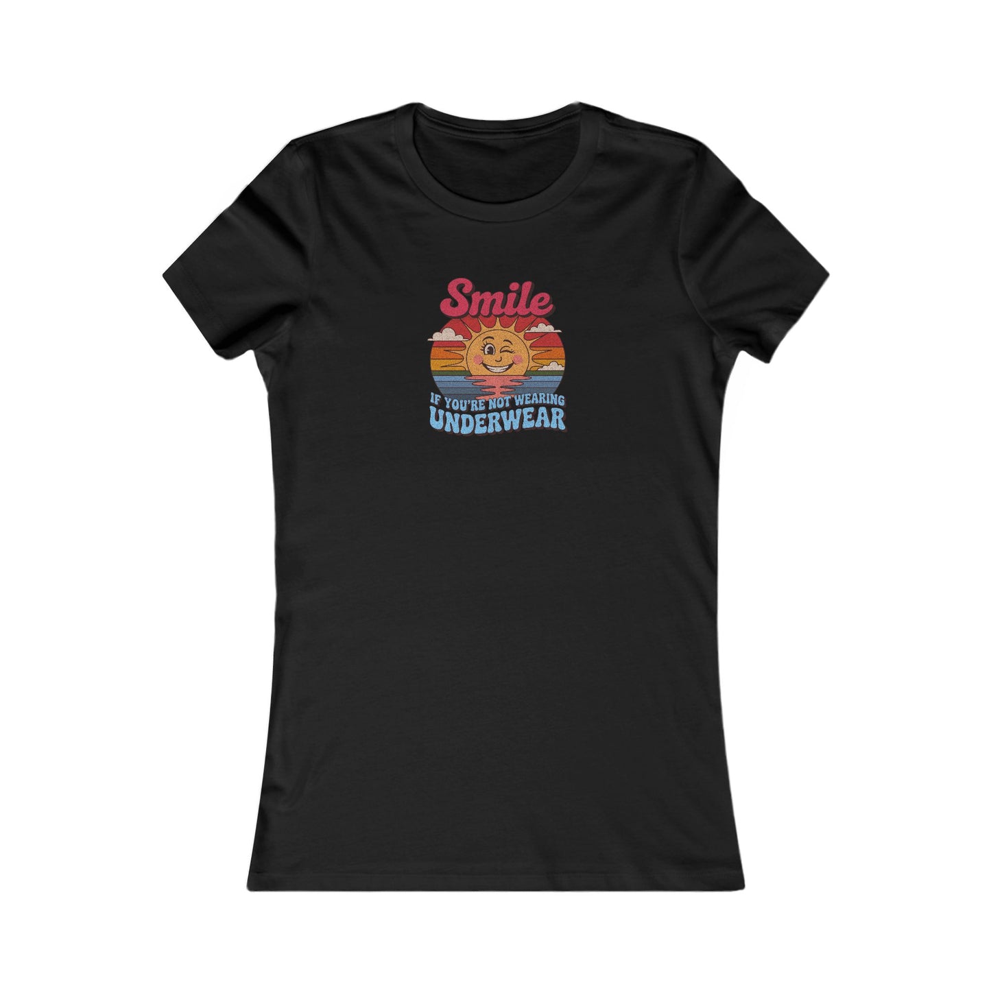 Smile If You’re Not Wearing Underwear — Retro Women's Tee (Dark)