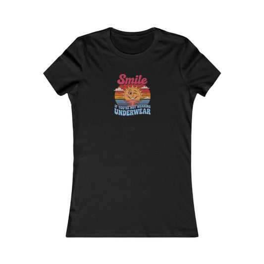 Smile If You’re Not Wearing Underwear — Retro Women's Tee (Dark)
