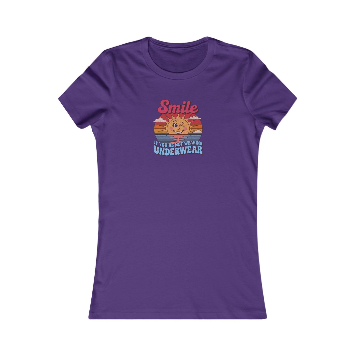 Smile If You’re Not Wearing Underwear — Retro Women's Tee (Dark)