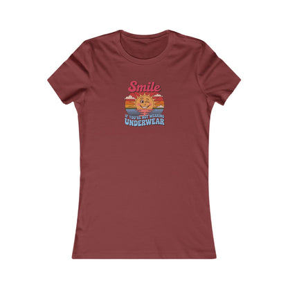 Smile If You’re Not Wearing Underwear — Retro Women's Tee (Dark)