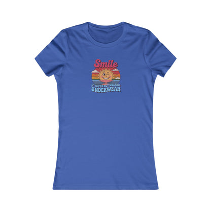 Smile If You’re Not Wearing Underwear — Retro Women's Tee (Dark)