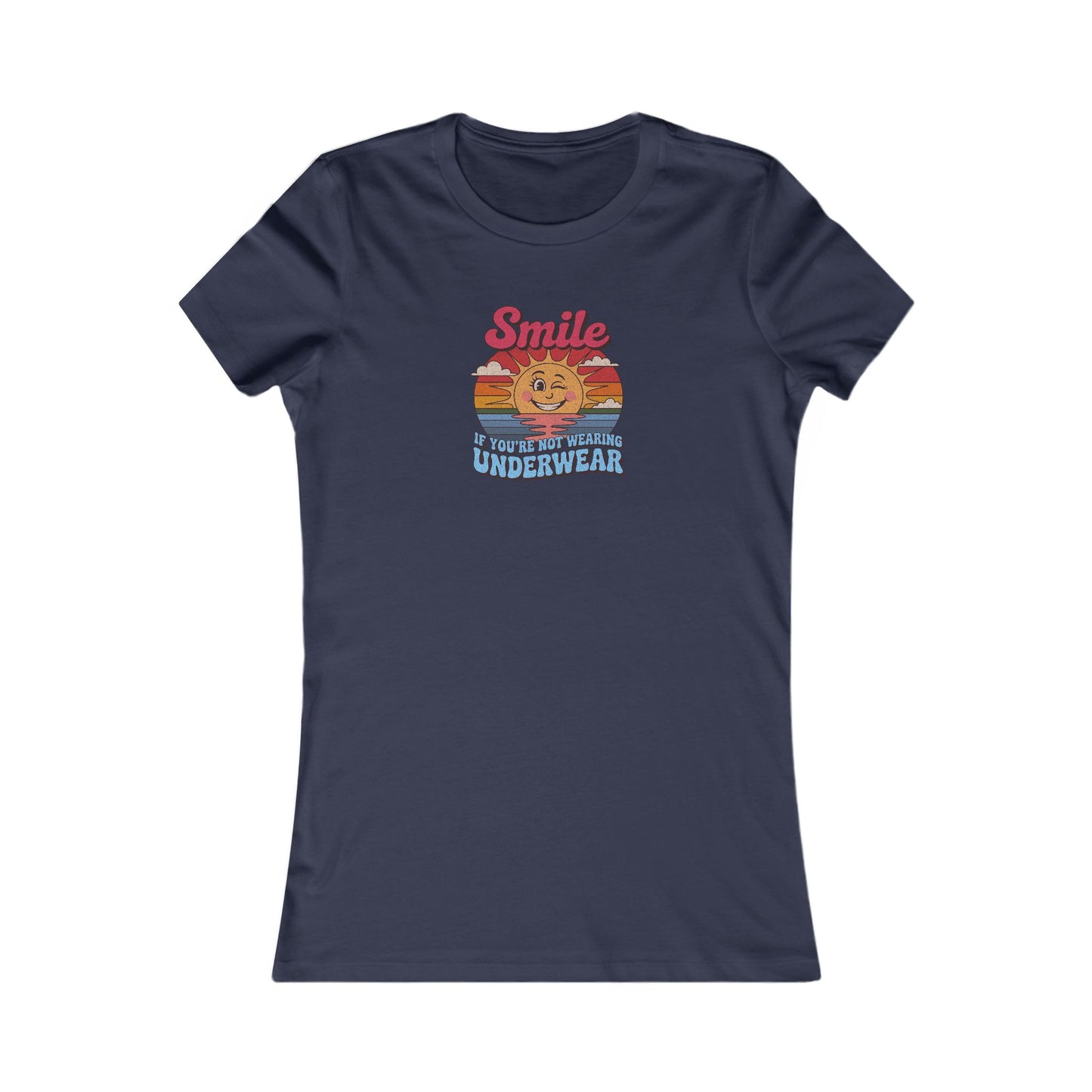 Smile If You’re Not Wearing Underwear — Retro Women's Tee (Dark)