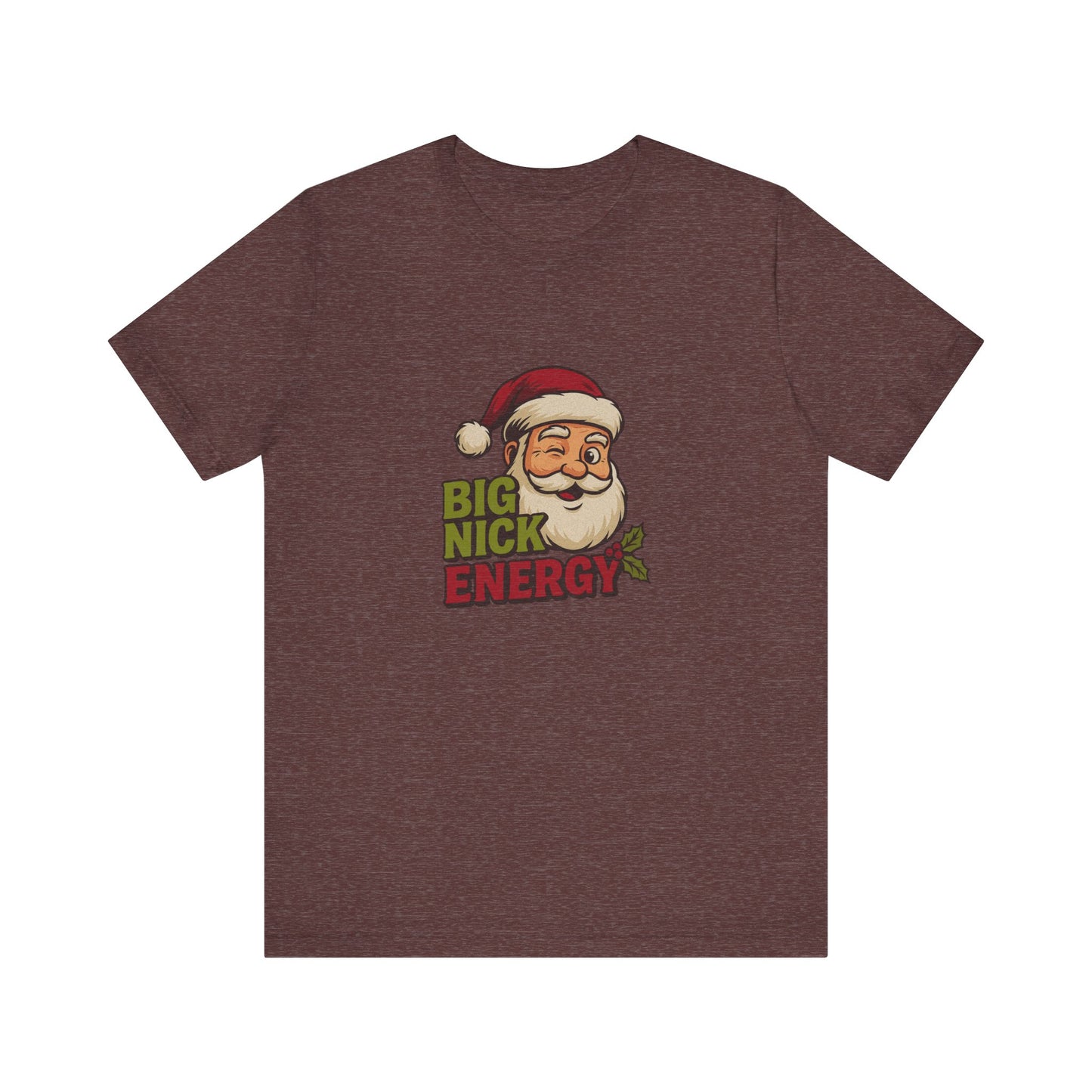 Big Nick Energy — Retro Santa Christmas Tee (Dark)