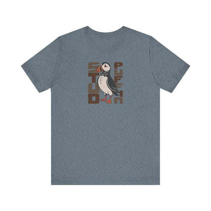 Stud Puffin, Licensed to Chill – Spy-Bird Retro Tee (Light)