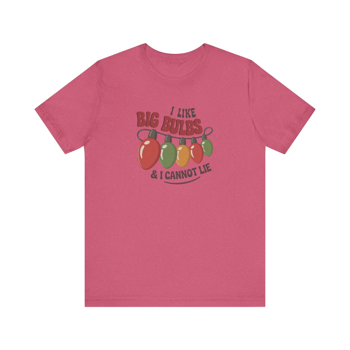 I Like Big Bulbs and I Cannot Lie — Christmas Lights Retro Tee (Light)