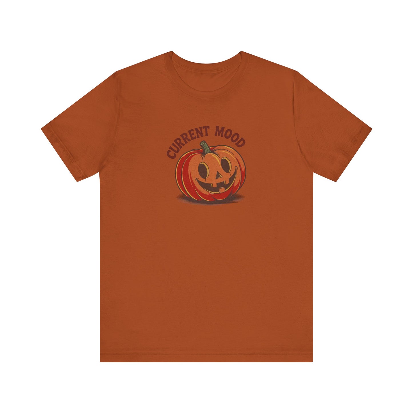 Current Mood (Cute Pumpkin) — Retro Halloween Tee (Light)